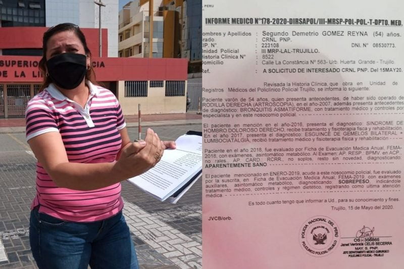 Esposa pide cese de prisión preventiva de excoronel con COVID-19