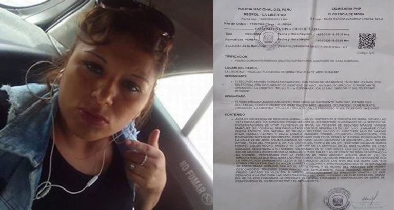 Florencia de Mora: Empleada del hogar dopa a anciano y fuga con más 20 000 soles