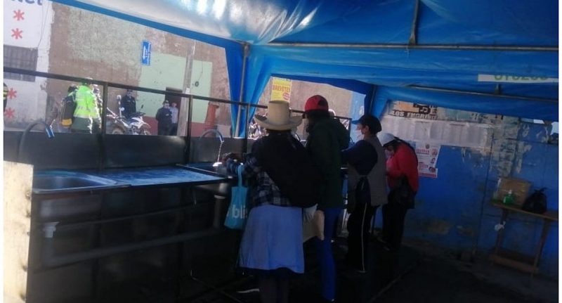 Instalan lavamanos en mercado de Otuzco