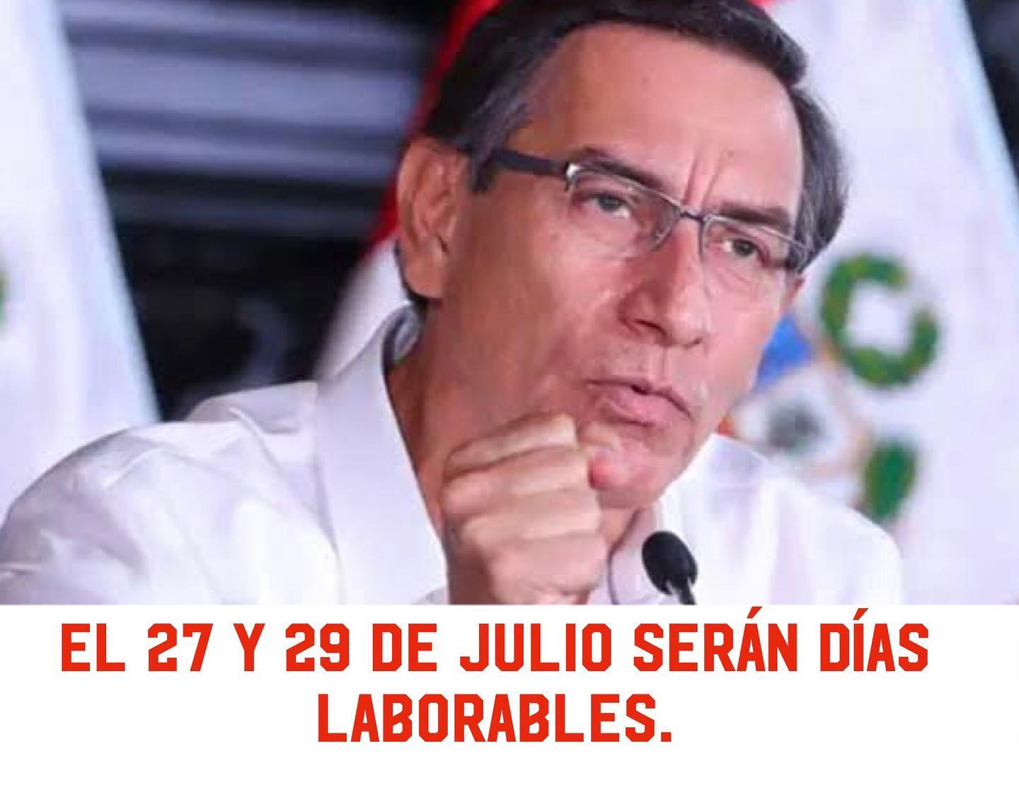 Los días 27 y 29 de Fiestas Patrias serán laborables