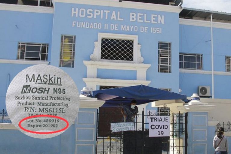 Entregan mascarillas vencidas a personal del hospital Belén