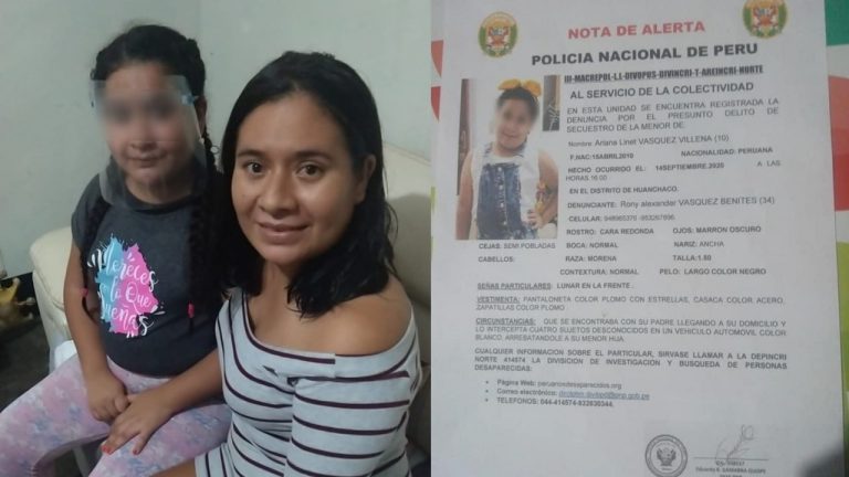 Niña supuestamente secuestrada se encuentra con su madre en Tarapoto