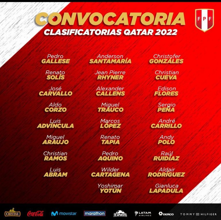 ESTOS SON LOS CONVOCADOS PARA LAS ELIMINATORIAS QATAR 2022