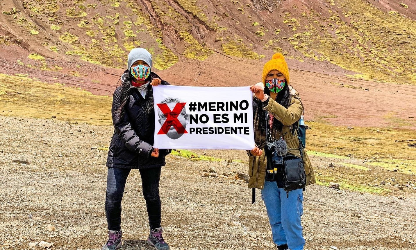 Misias, pero viajeras protestan contra Manuel Merino desde el Cusco