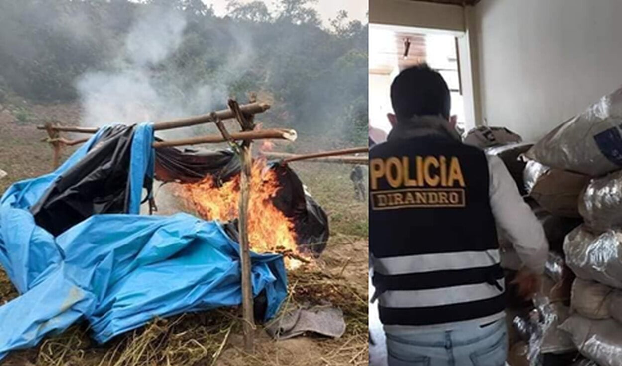PNP halla 120 sacos de droga en Sánchez Carrión