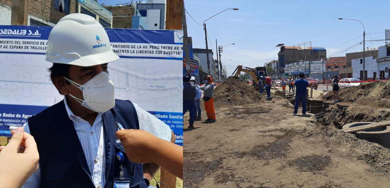 Sedalib realiza cambio de redes de agua y alcantarillado en la Av. Perú