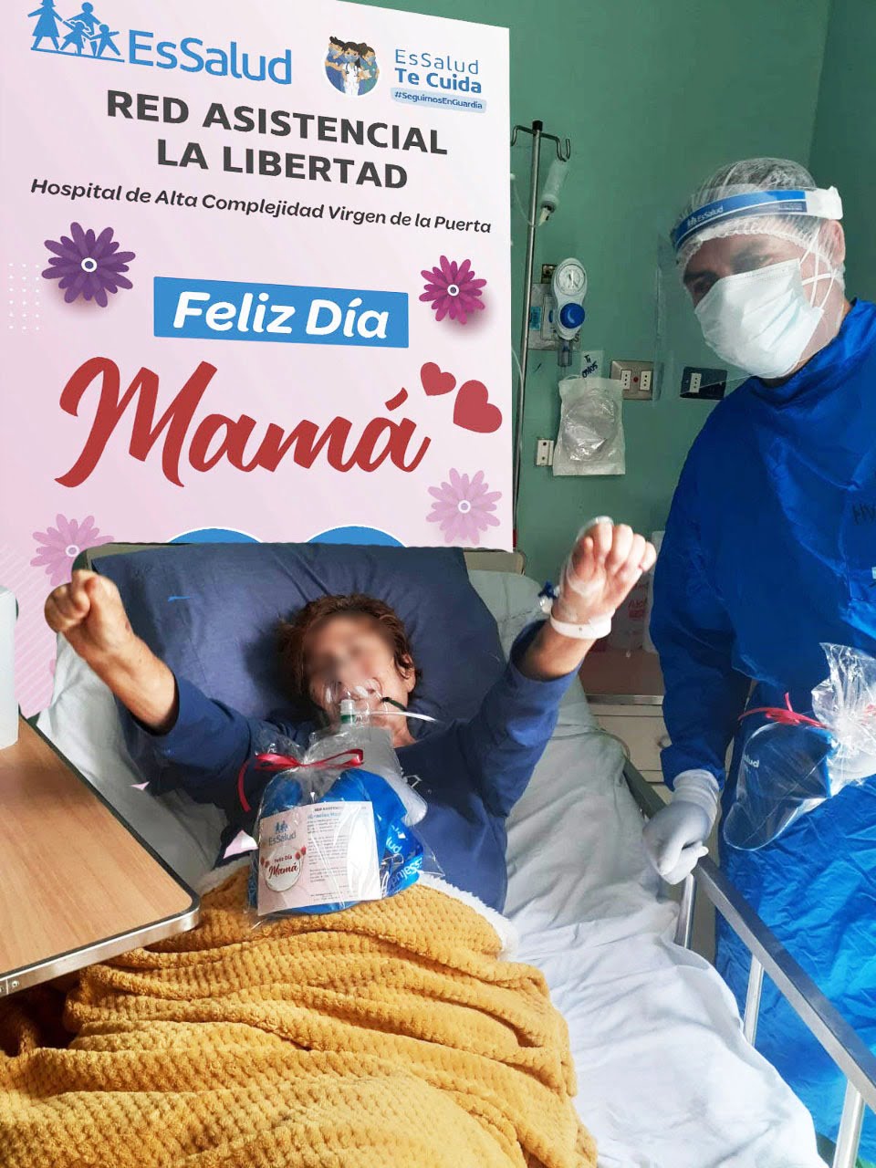 Por el día de la madre más de 150 mamás hospitalizadas por la COVID-19 fueron homenajeadas