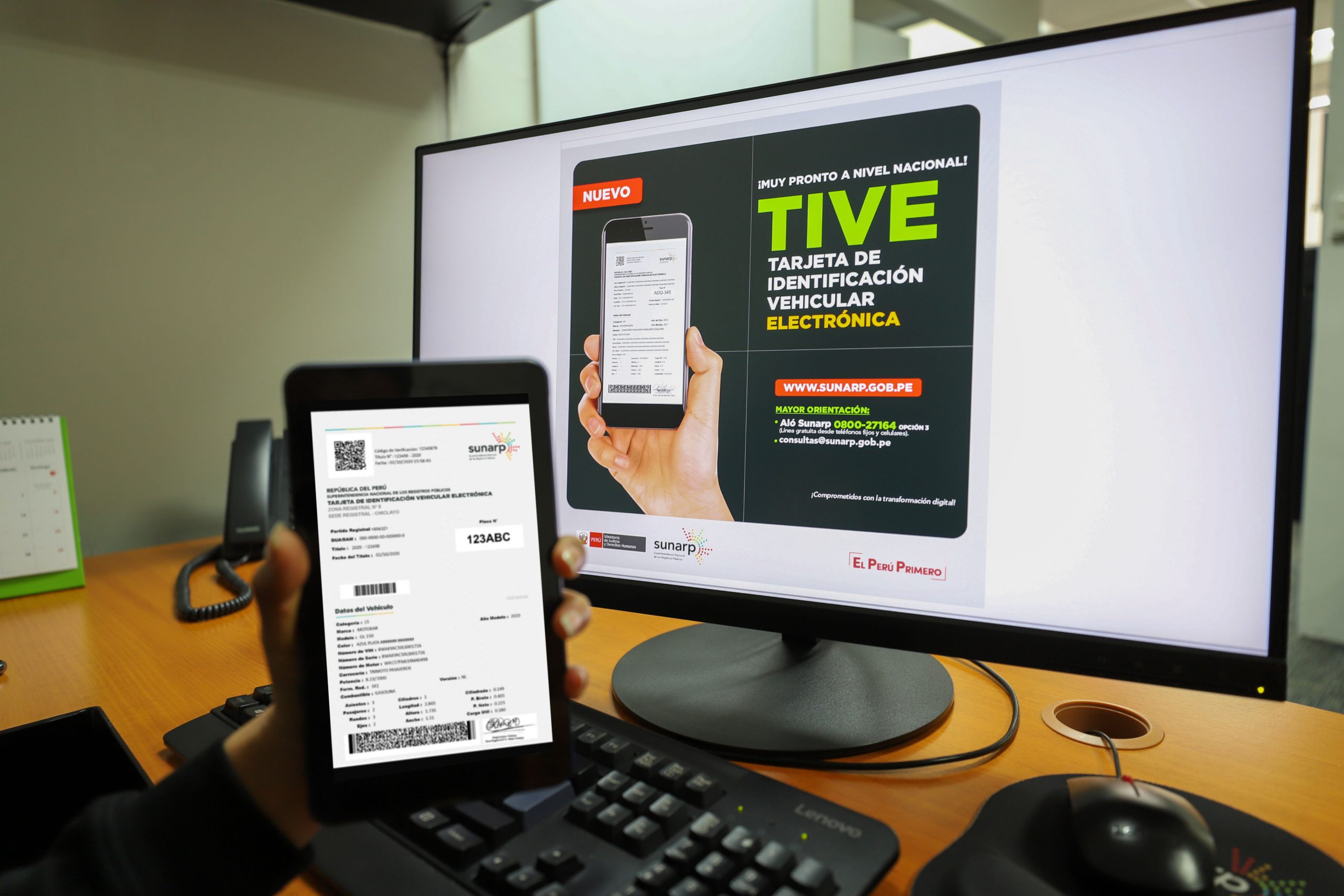 Tarjeta de Identificación Vehicular Electrónica (TIVE) de la Sunarp es reconocida como buena práctica en gestión pública
