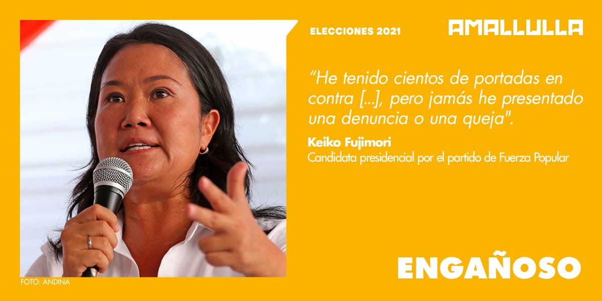 “He tenido cientos de portadas en contra [...], pero jamás he presentado una denuncia o una queja”.
