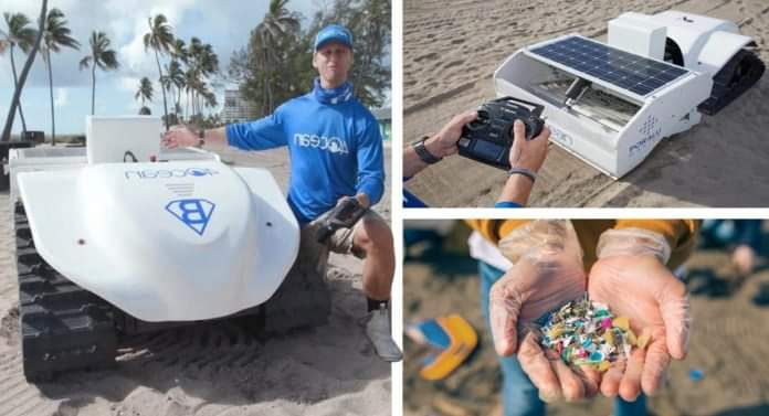 Jóvenes desarrollan un robot solar que separa los microplásticos de la playa
