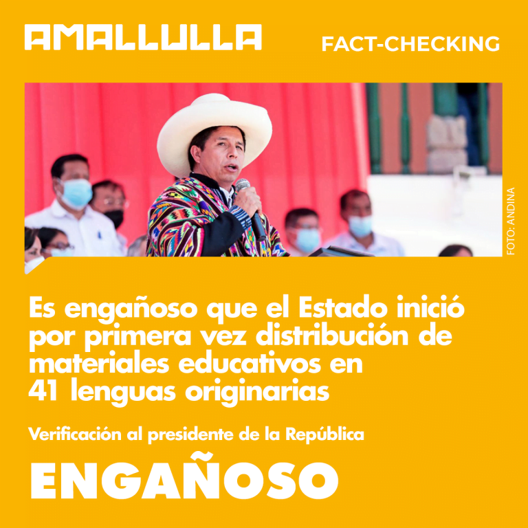 Es engañoso que el Estado inició por primera vez distribución de materiales educativos en 41 lenguas originarias