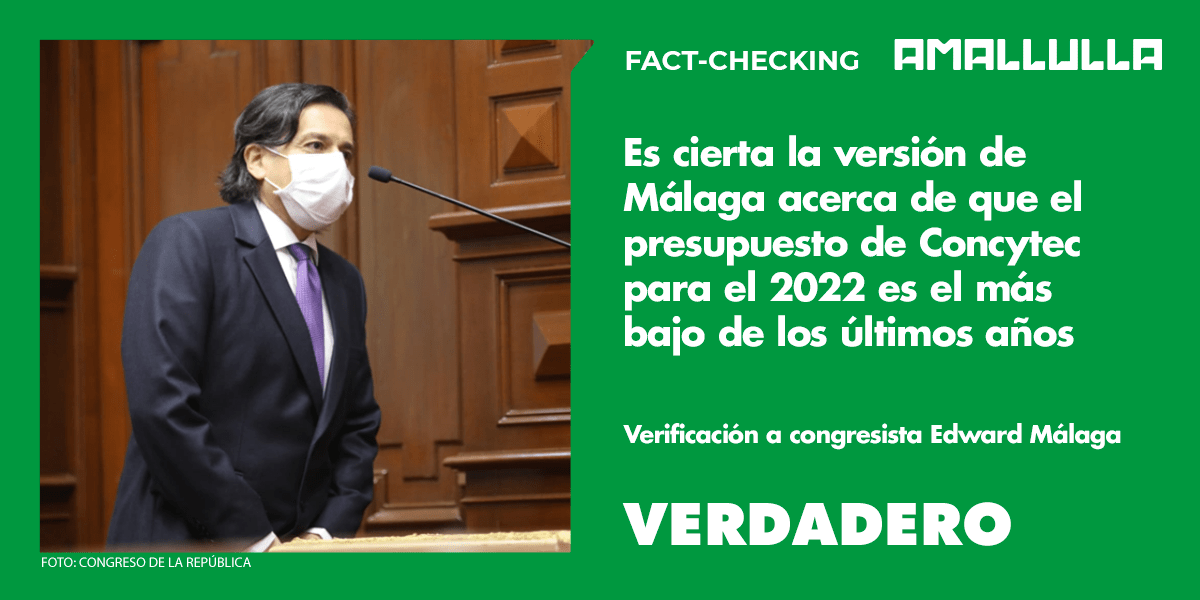 Es verdad que el presupuesto de Concytec para el 2022 es el más bajo de los últimos años