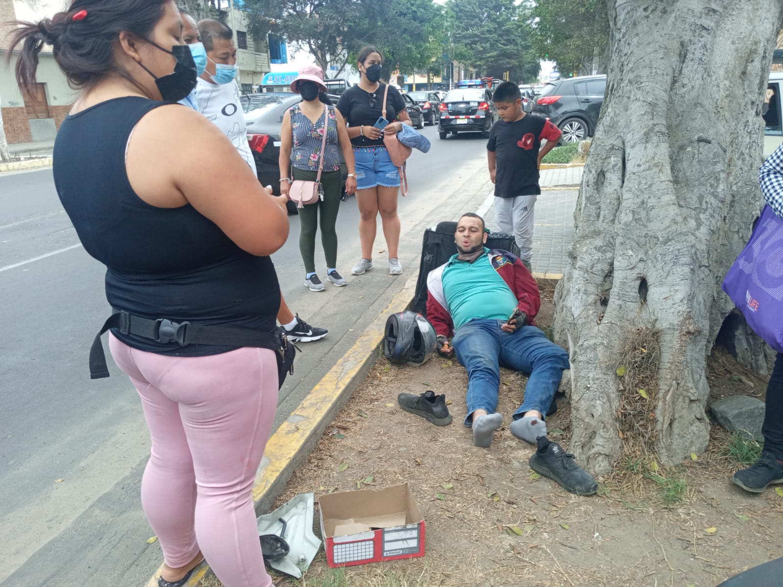 Delivery extranjero queda herido tras accidente en los exteriores Av. Mansiche