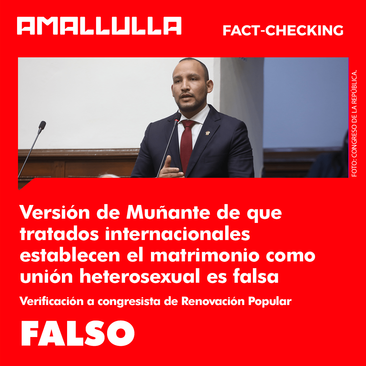Versión de Muñante de que tratados internacionales establecen el matrimonio como unión heterosexual es falsa