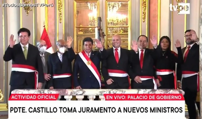 El presidente Pedro Castillo tomó juramento a nuevos ministros de Estado