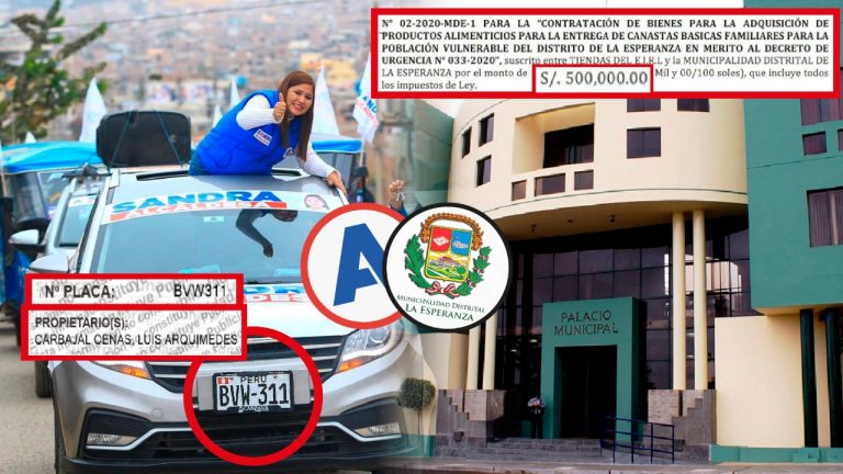 La Esperanza: Sandra Terrones utiliza camioneta de proveedor municipal en campaña política