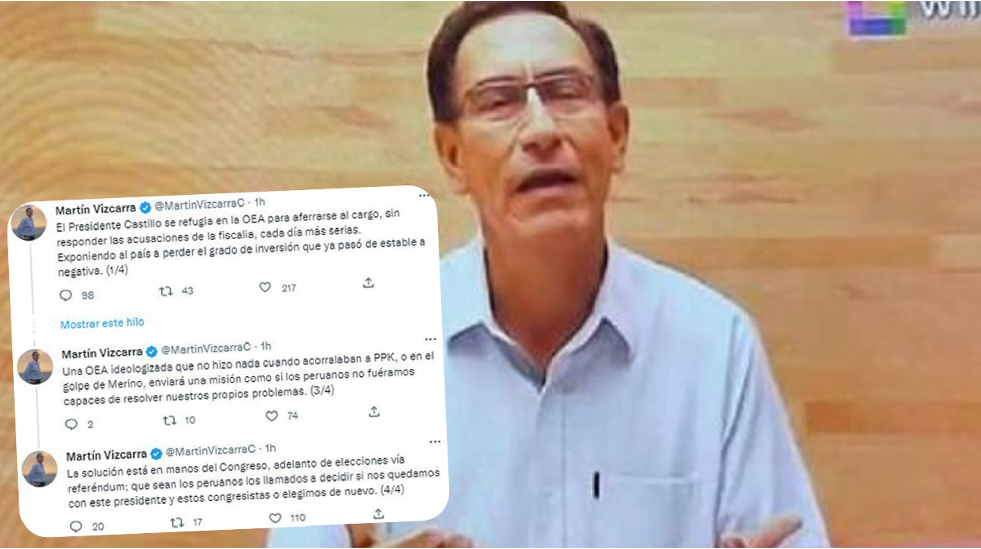 Vizcarra: “Los congresistas que acudieron a la OEA hoy se quejan de intromisión del organismo internacional”