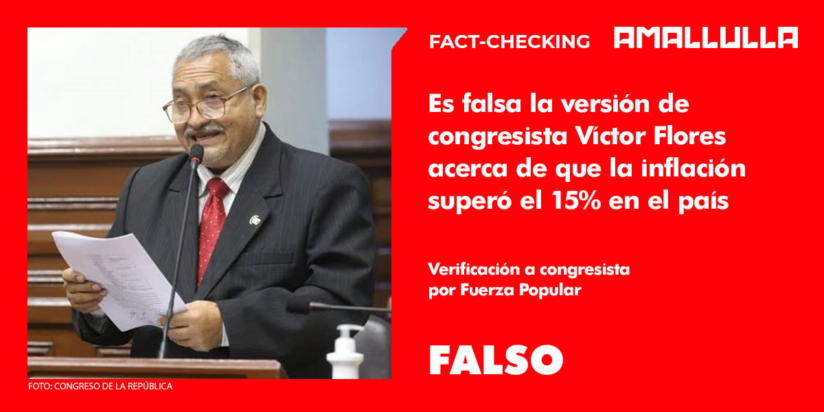 <strong>Es falsa la versión de congresista Víctor Flores acerca de que la inflación superó el 15% en el país </strong>