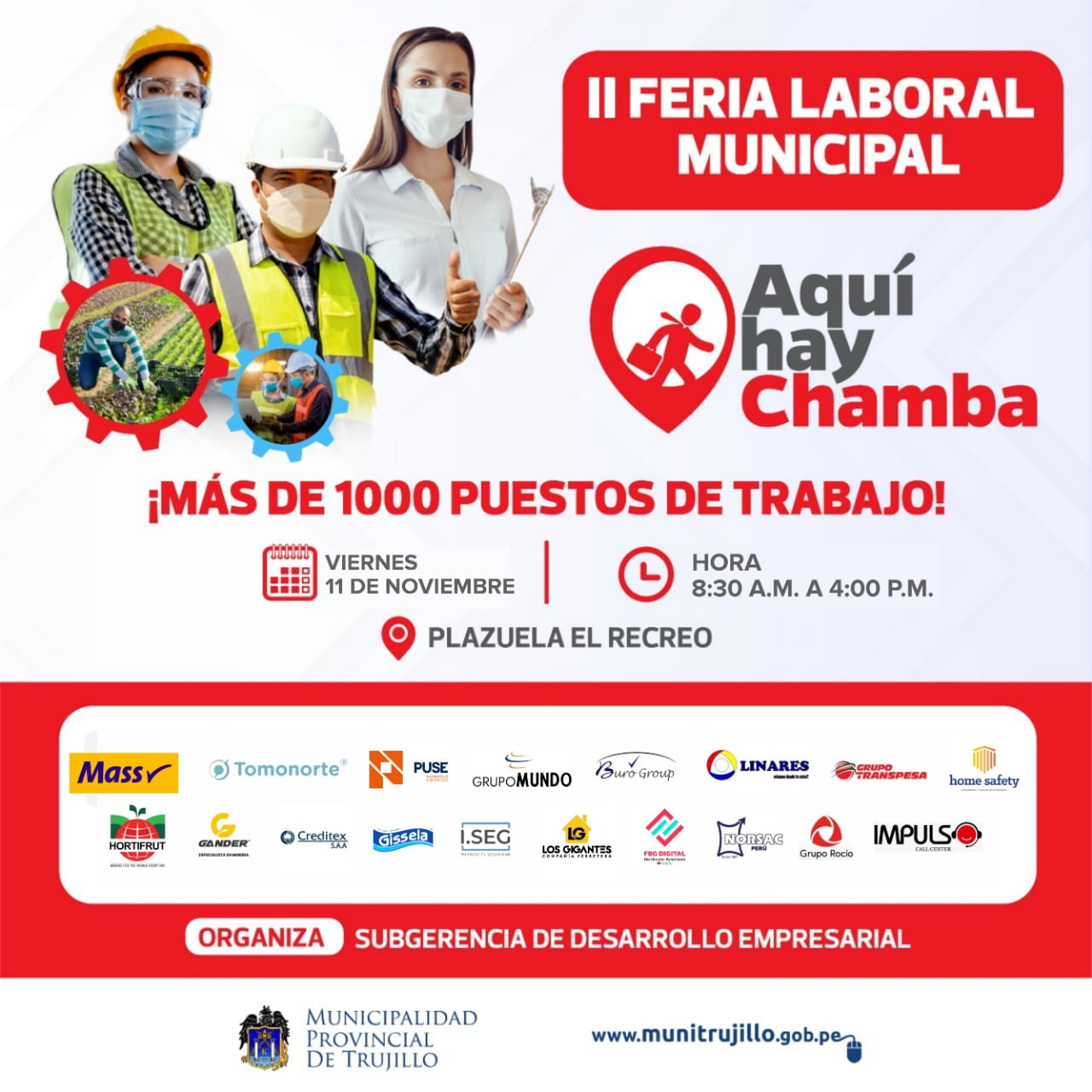 Ofrecen más de mil puestos de trabajo en Trujillo