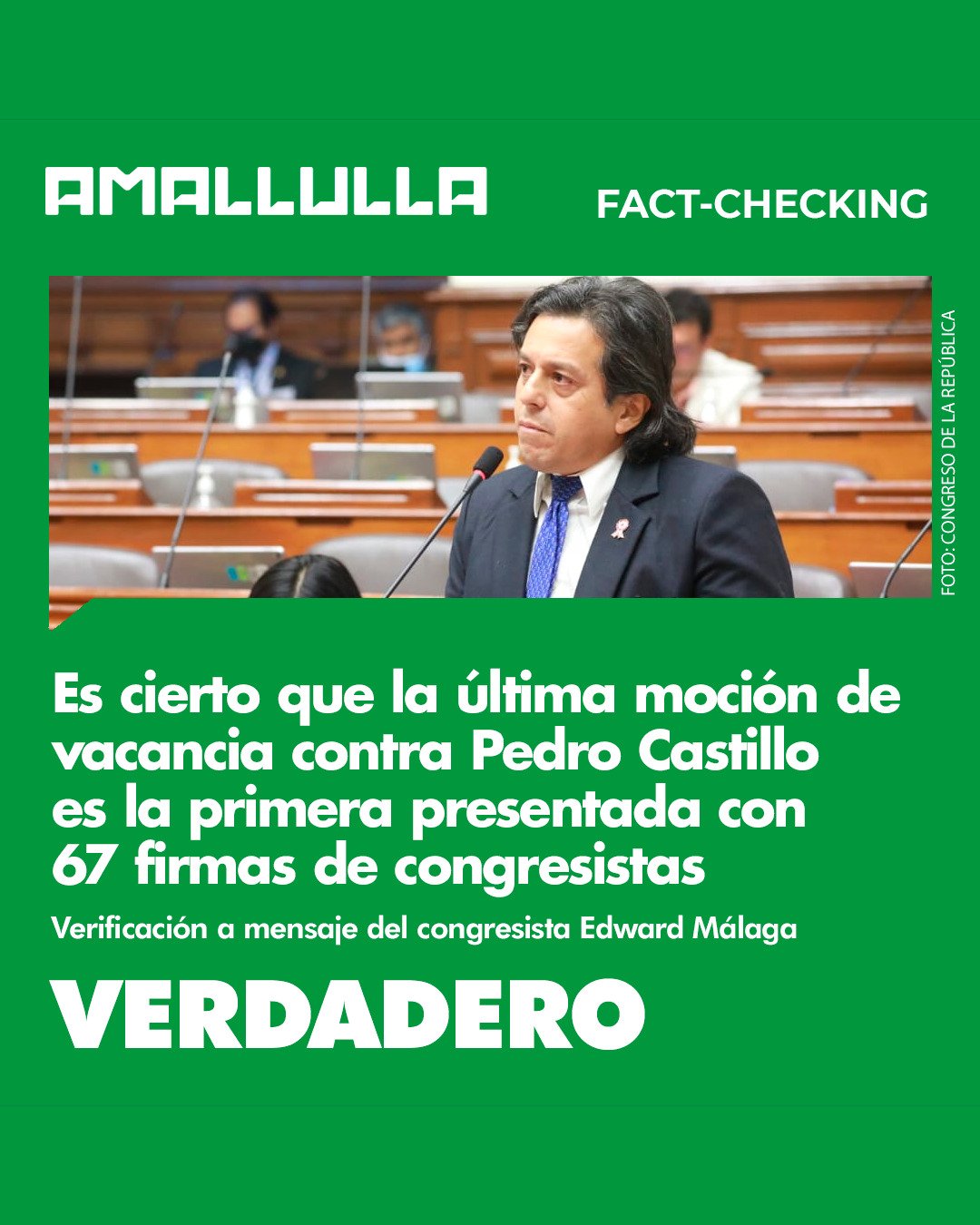 Última moción de vacancia presidencial es la primera presentada con 67 firmas