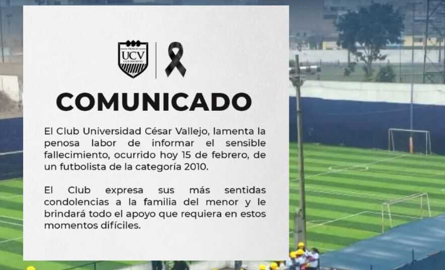 UCV: Futbolista perdió la vida de paro cardíaco