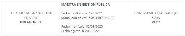 Maestría en Gestión Pública Diana Tello