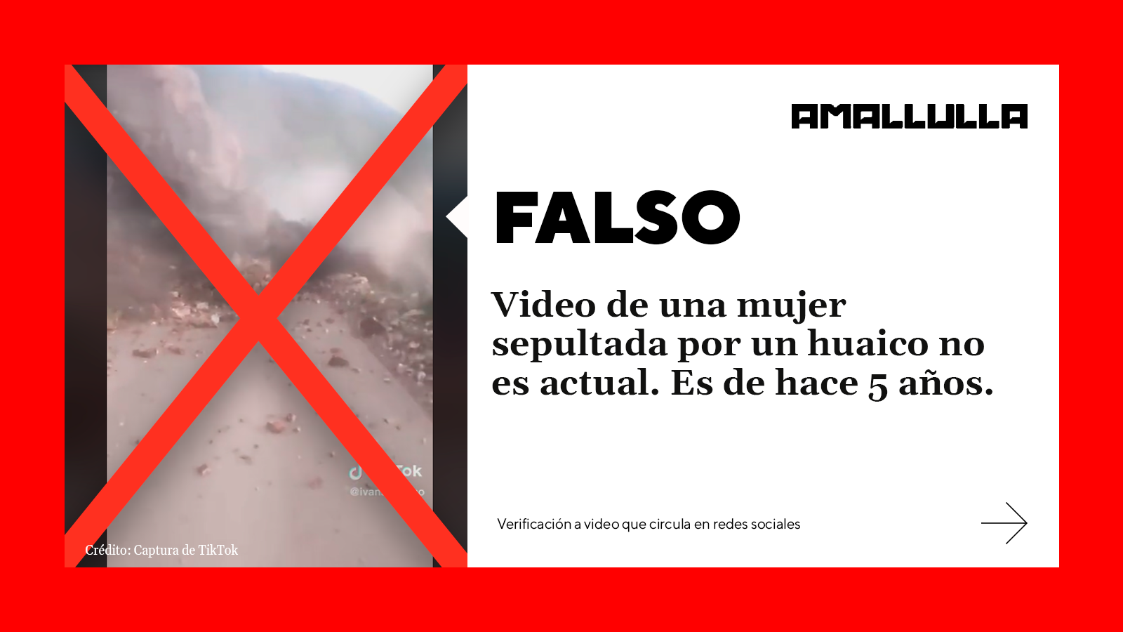 <strong>Falso: El video de un rescate policial a personas atrapadas por un huaico en Carapongo no es actual</strong>