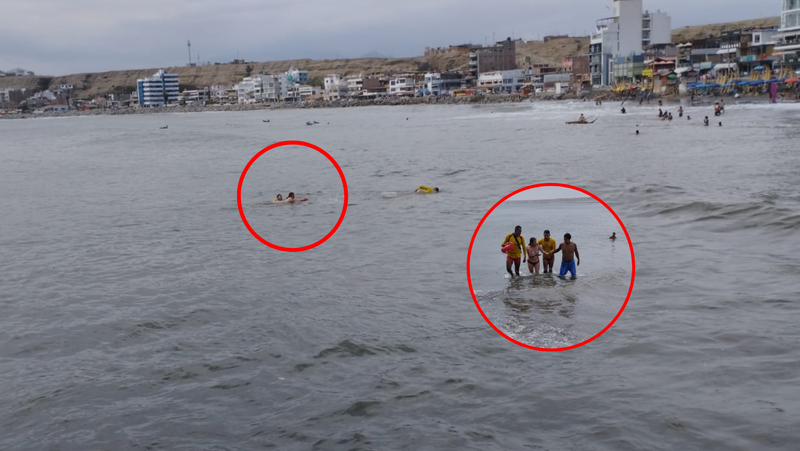Huanchaco: Rescatan a mujer de morir ahogada en el inicio de Semana Santa