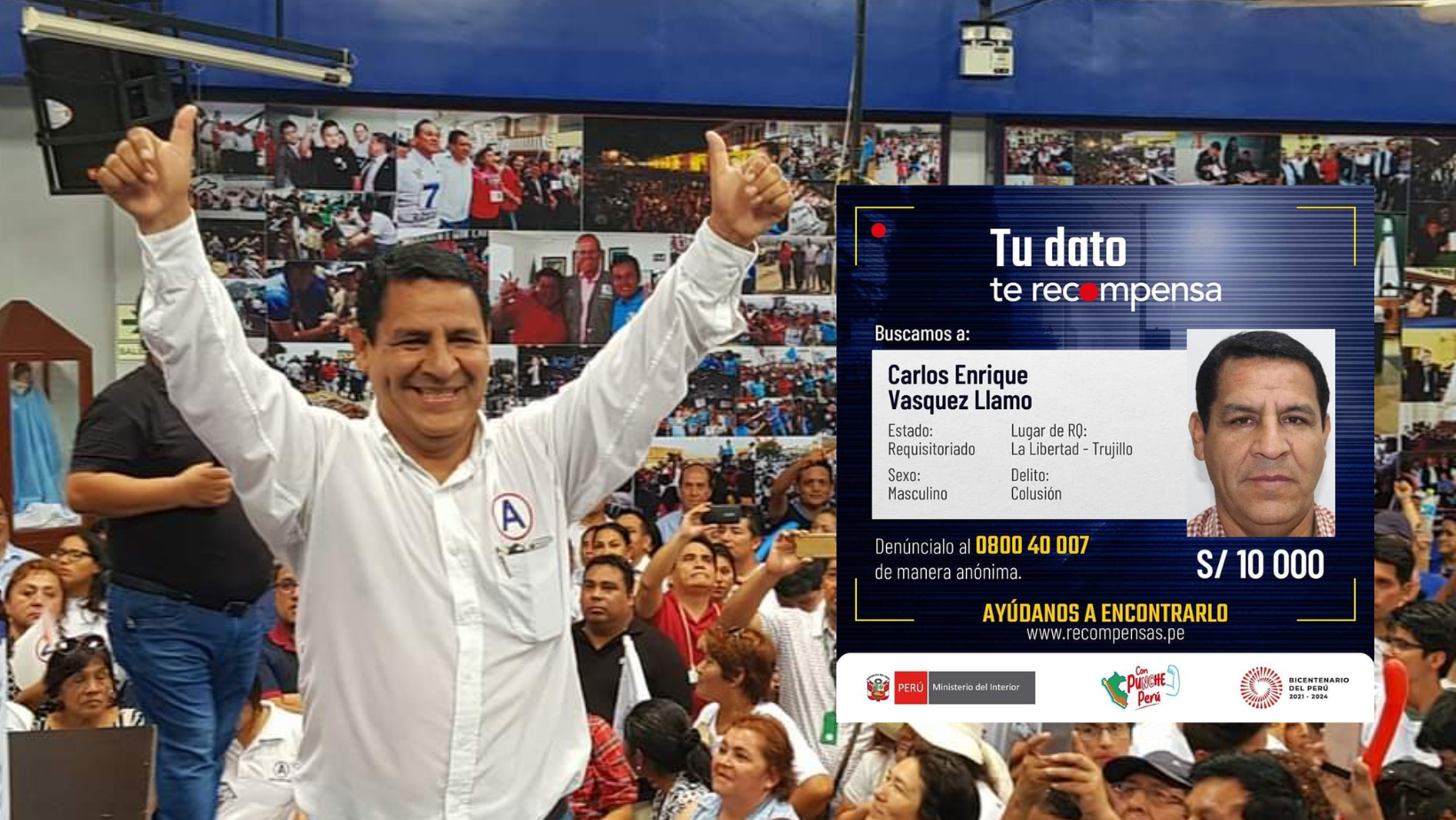 Trujillo: Exalcalde de Víctor Larco, Carlos Vásquez figura entre los más buscados del país