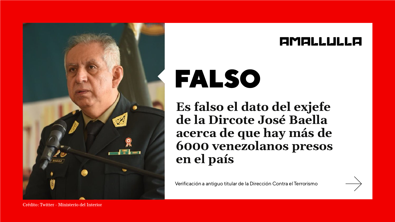 Es falso el dato de José Baella acerca de que hay más de 6000 venezolanos presos en el país