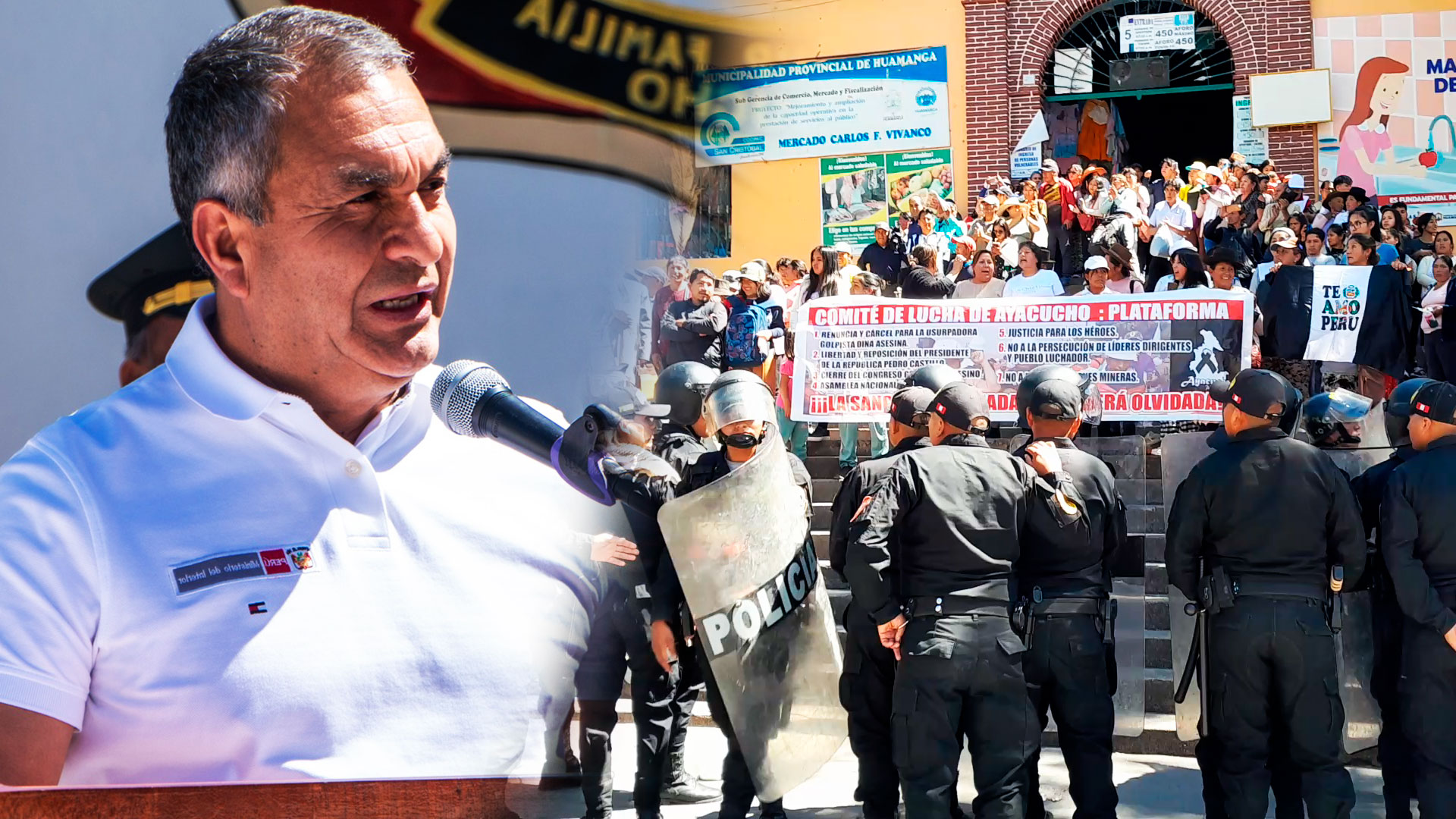 Ayacuchanos rechazan la visita de ministro del Interior y le gritan "asesino"