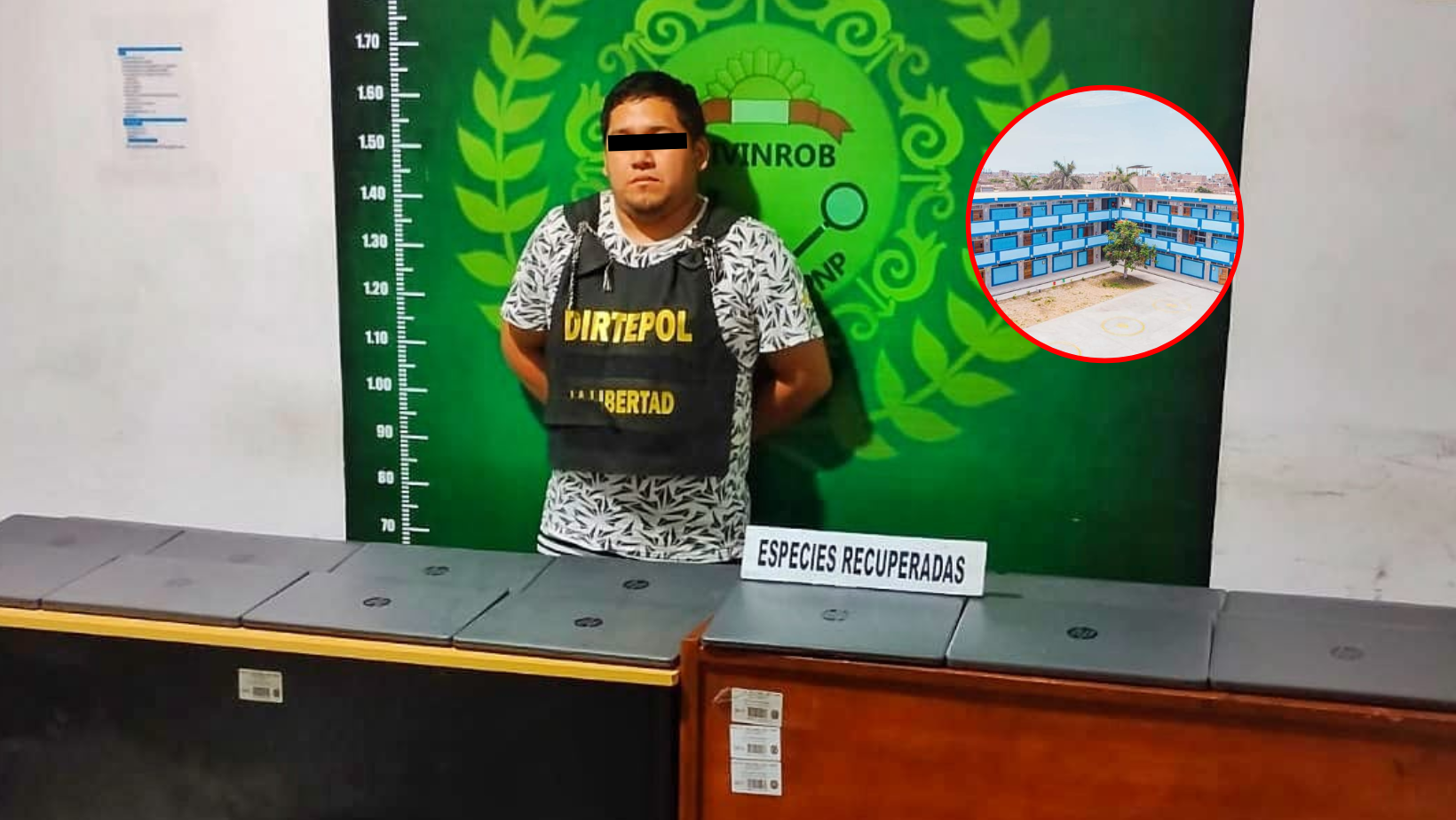 Trujillo: capturan a sujeto con laptops robadas en la I.E. Ramiro Ñique de Moche