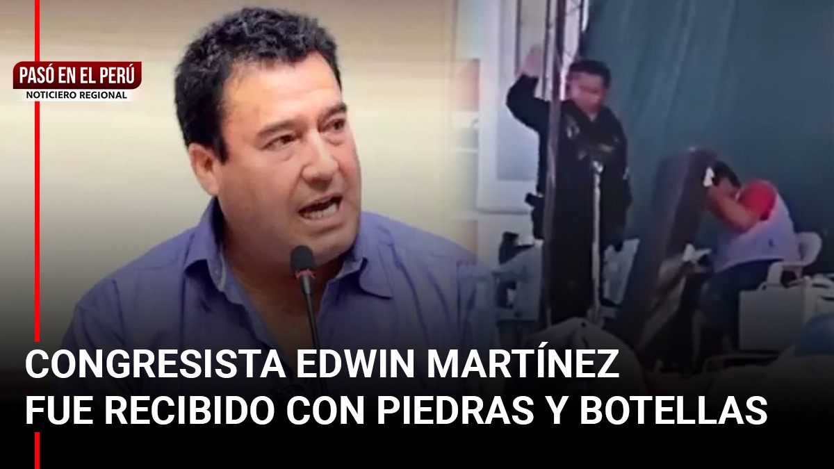 Pasó en el Perú | Arequipa: Congresista Edwin Martínez fue recibido con piedras y botellas