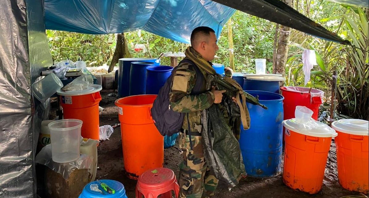 Amazonas: Destruyen un megalaboratorio para procesar cocaína en Nieva