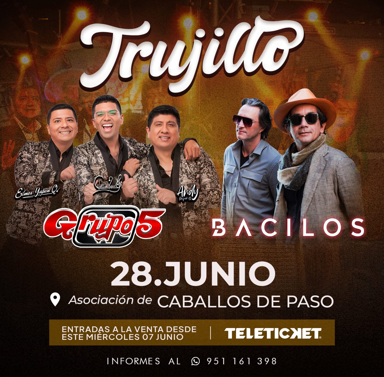Trujillo: Bacilos y Grupo 5 juntos por primera vez