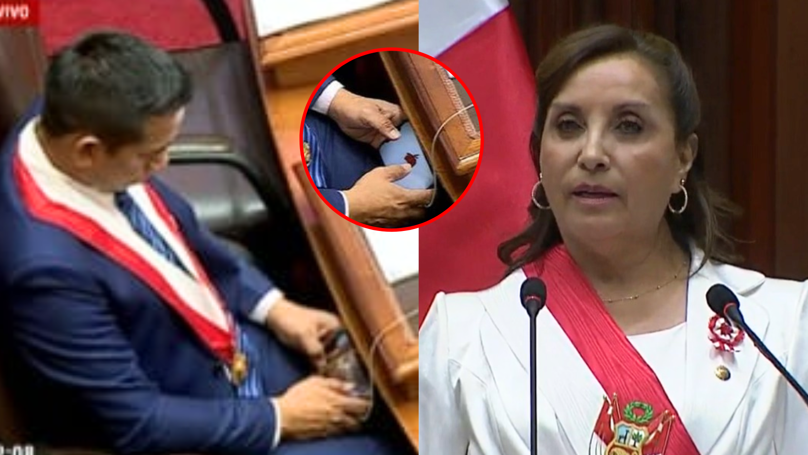 Congresista es captado jugando en su celular, durante el mensaje presidencial de Dina Boluarte por Fiestas Patrias