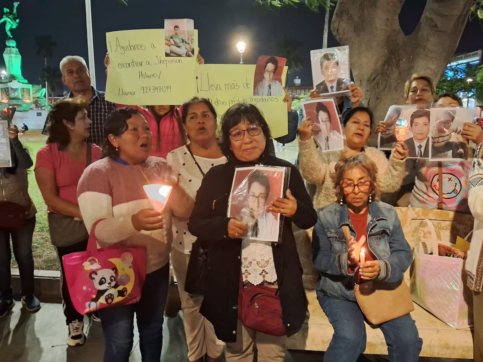Trujillo: realizan vigilia por joven desaparecido en Pataz