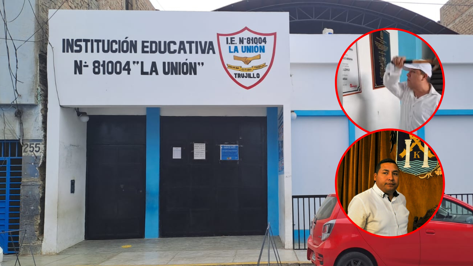 Trujillo: Arturo Fernández destruye placas recordatorias en I.E. La Unión