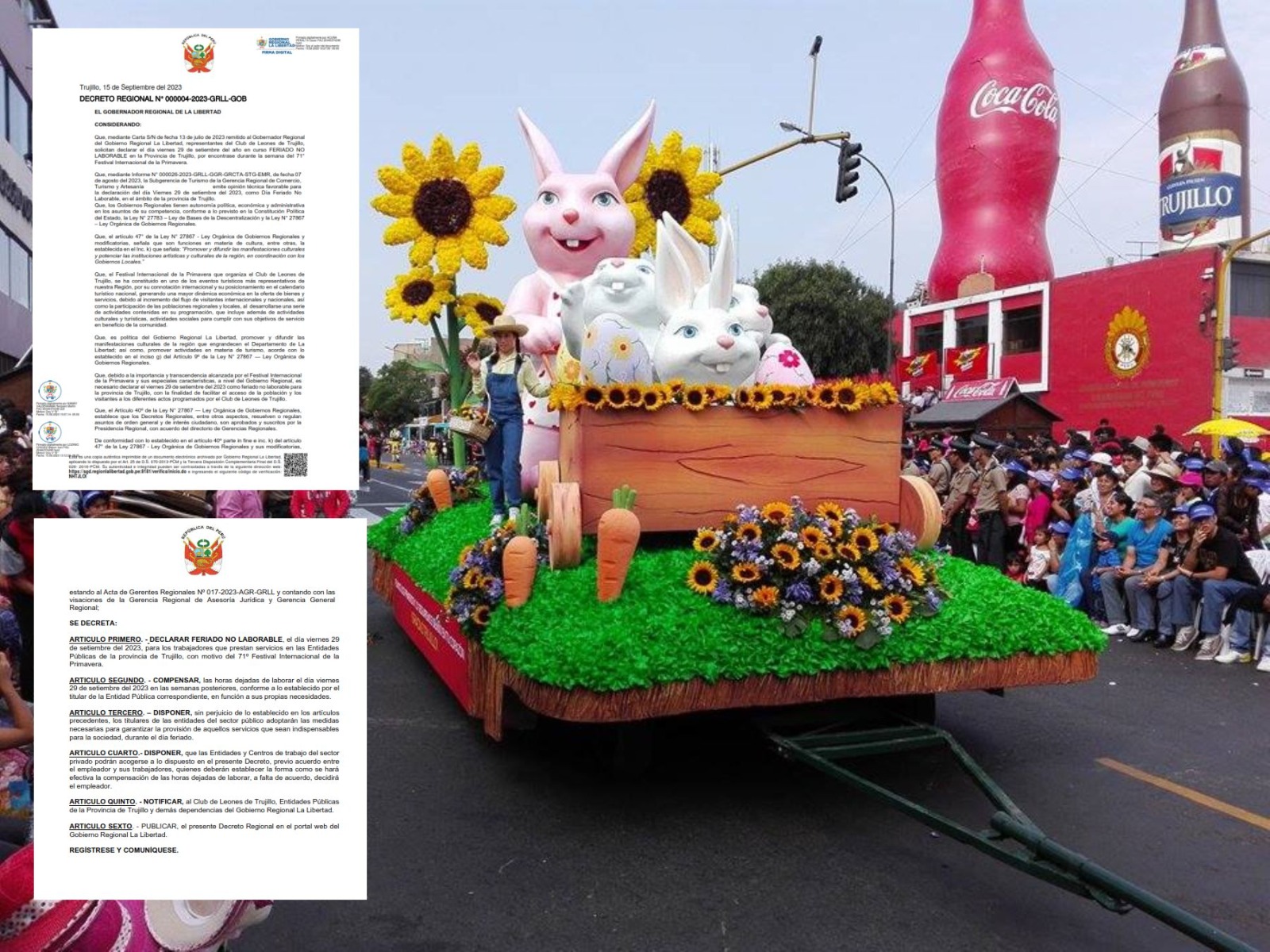 Trujillo: Declaran feriado no laborable el viernes 29 de septiembre por el 71° Festival Internacional de Primavera