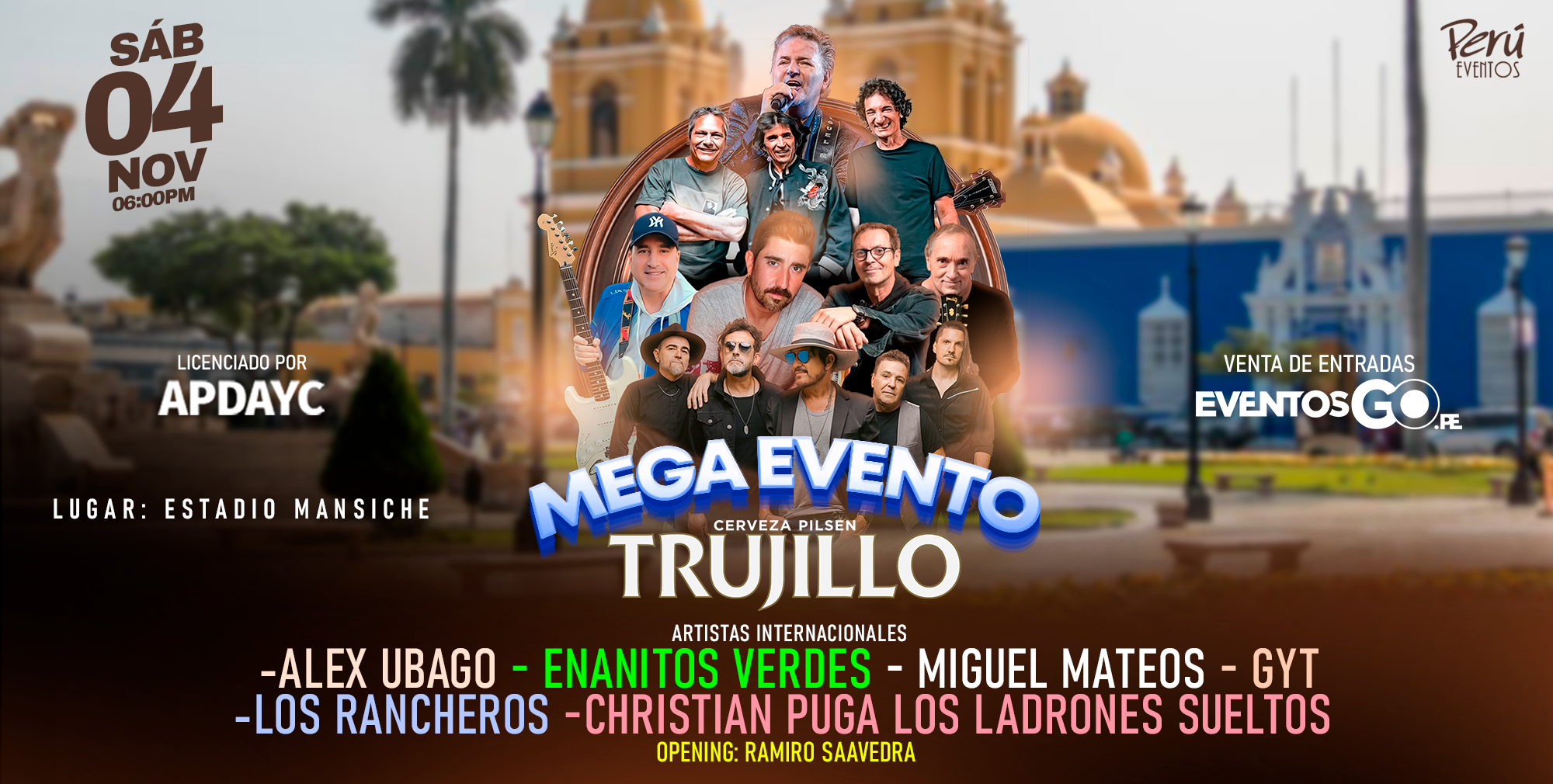 Trujillo: Mega Evento presentará a 6 artistas internacionales en el estadio Mansiche