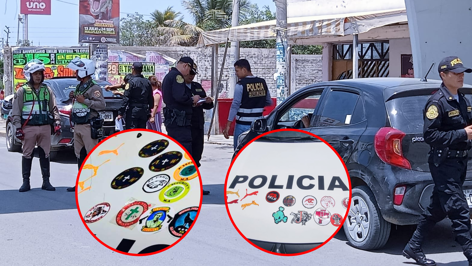 Trujillo: PNP incauta 700 stickers de bandas criminales, durante operativo en El Porvenir y La Esperanza