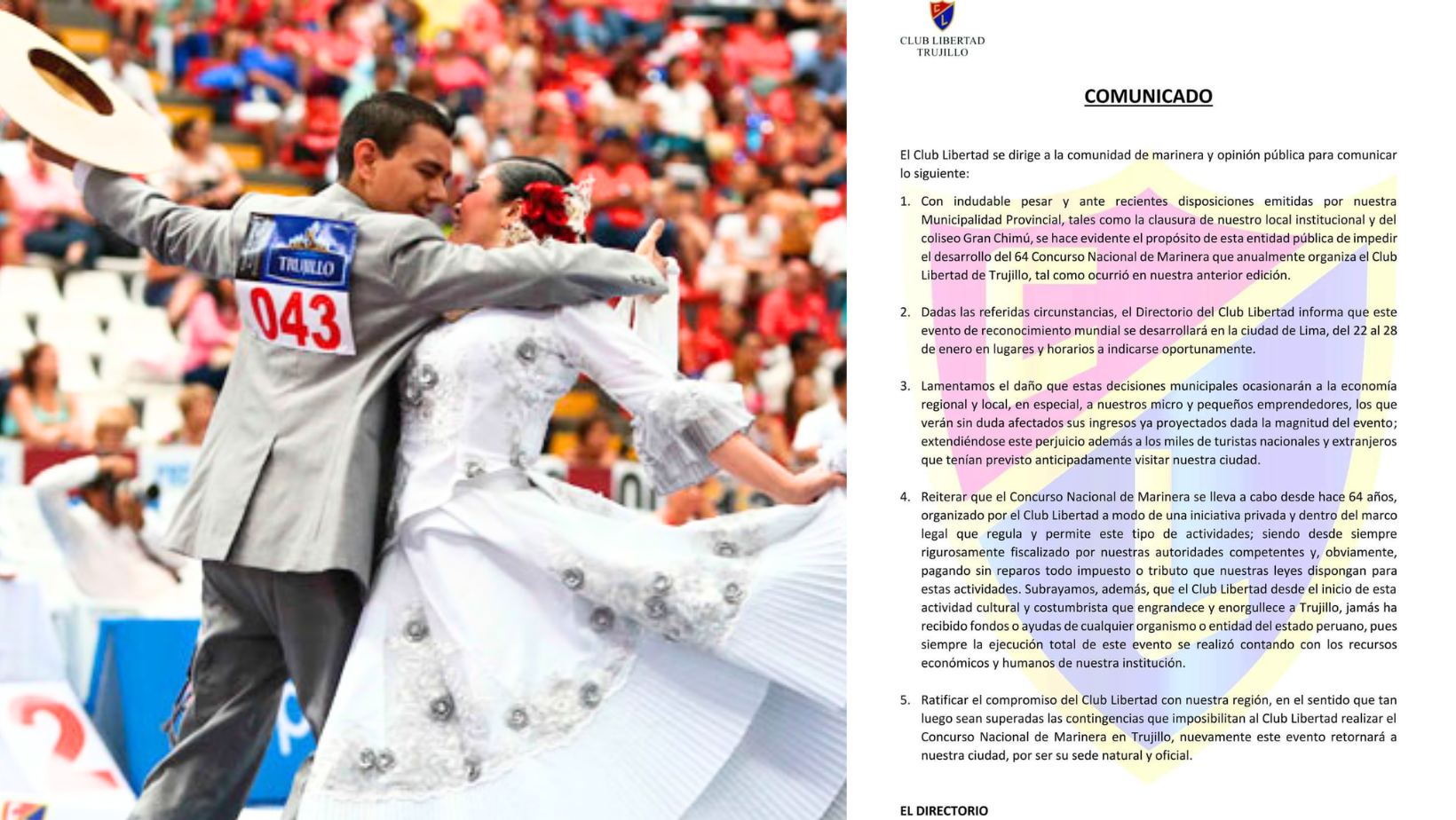 ¡Por segunda vez! Concurso Nacional de Marinera se traslada a Lima en lugar de Trujillo