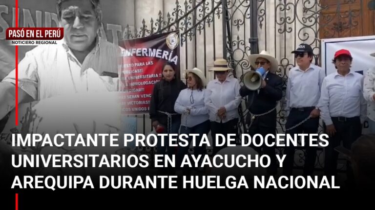 Pasó en el Perú | Docentes de la UNSA se encadenan a la catedral de Arequipa en huelga indefinida