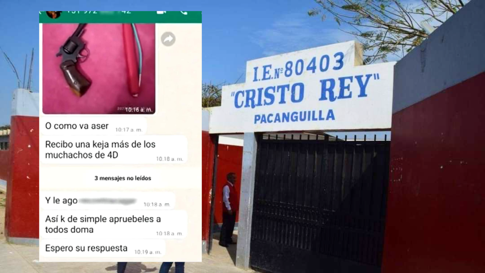 La Libertad: Estudiante amenaza a un docente con una pistola para obtener la aprobación de cursos en Chepén