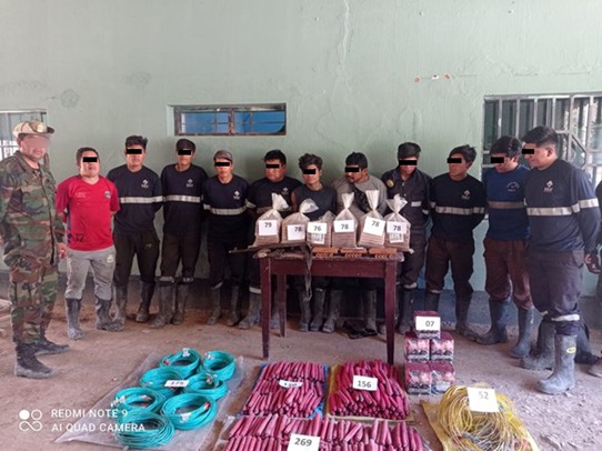La Libertad: Intervienen a 12 sujetos con material explosivo y armas de fuego