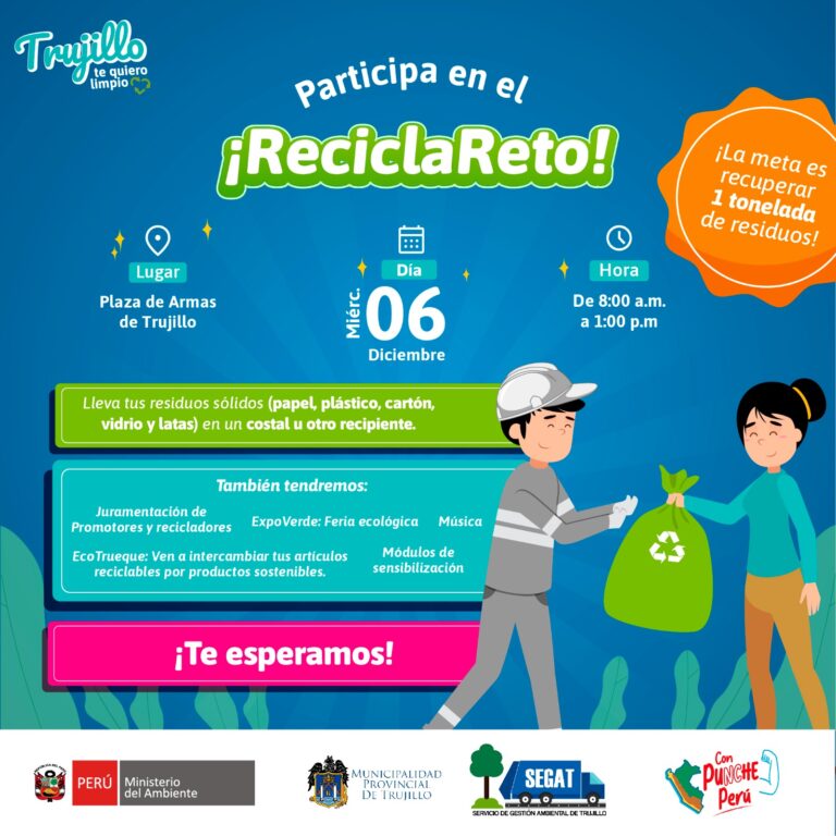 Trujillo Limpio: preparan el ReciclaRETO para recuperar 1000 kg de residuos