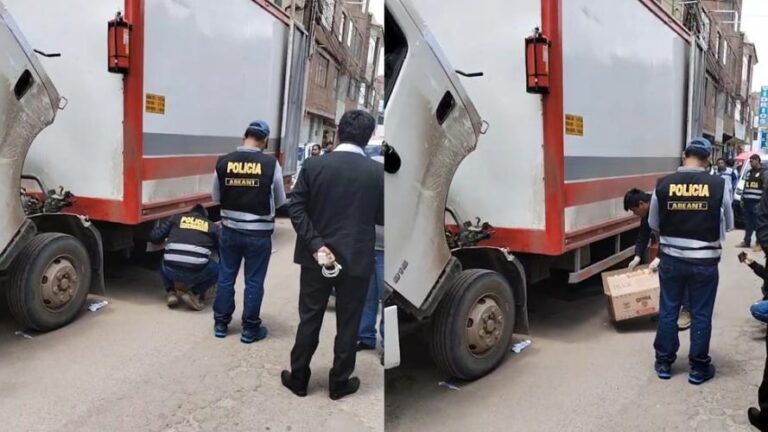 Incautan droga camuflada en camión fuso
