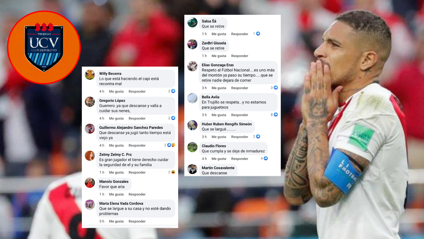 Trujillo: usuarios exigen retirarse del fútbol a Paolo Guerrero