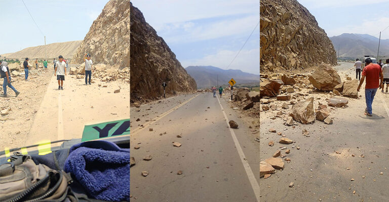 Ica:  Reportan deslizamientos en la carretera Vía Los Libertadores tras sismo de 5.2 en Pisco