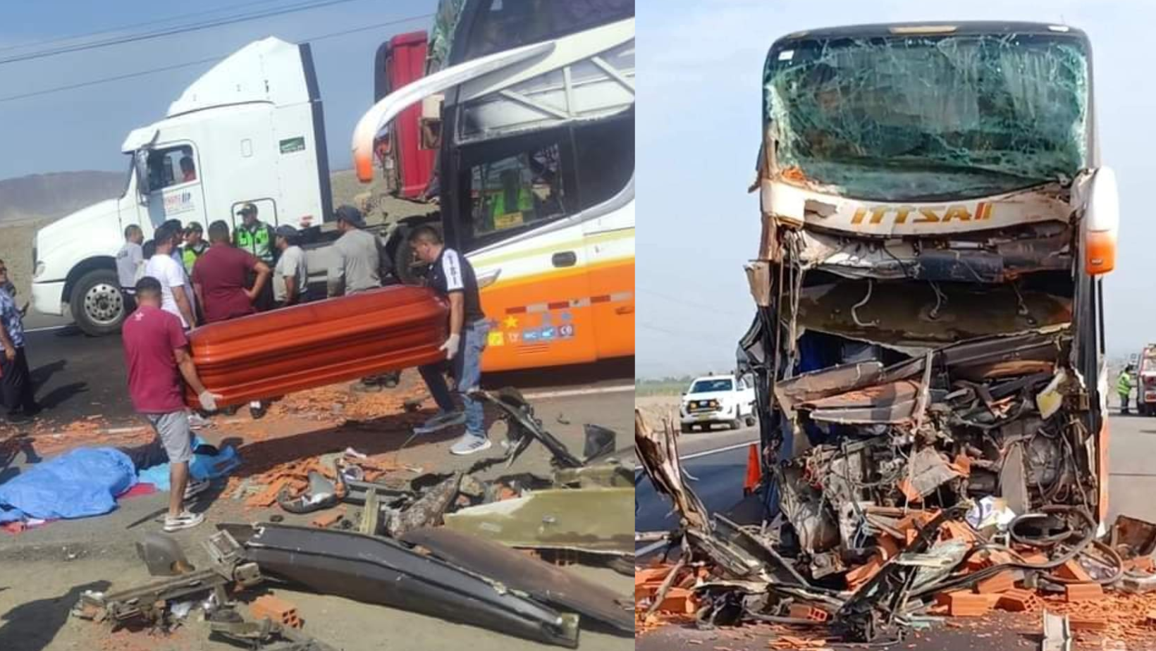 La Libertad: Un fallecido y varios heridos tras violento choque entre un bus de ITTSA y tráiler